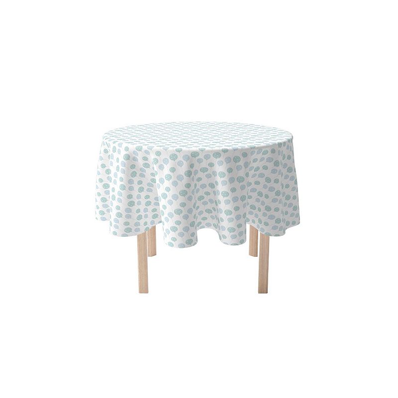 Round Tablecloth， 100% Cotton， 60 Round， Blue Balloons