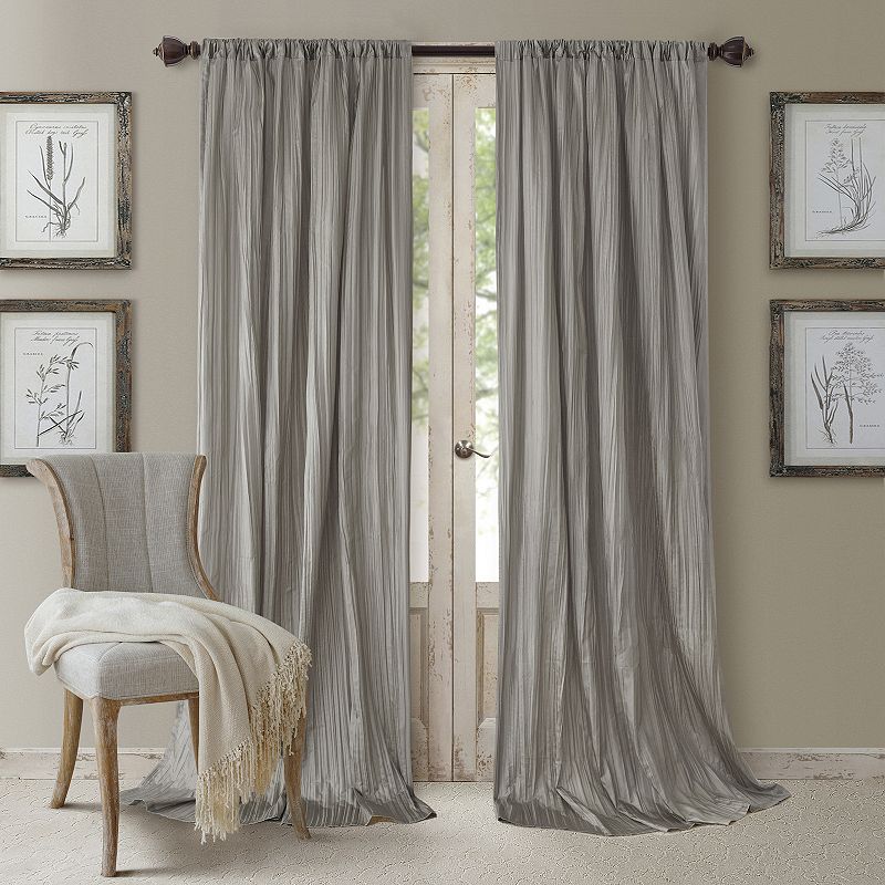 Elrene Home Fashions Athena Faux Silk Window Curtain and Scarf Set