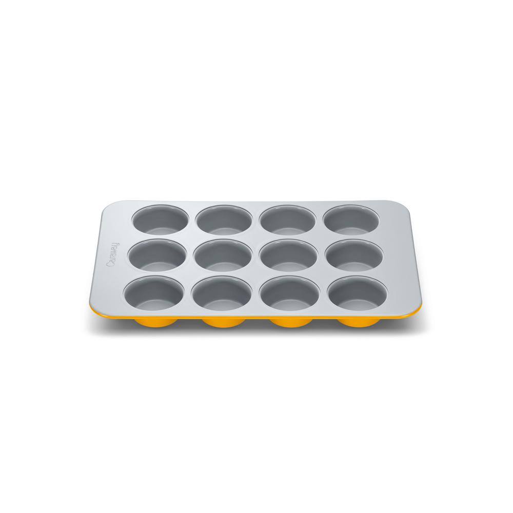 CARAWAY HOME Non-Stick Ceramic Muffin Pan in Marigold BW-MFFN-MRG