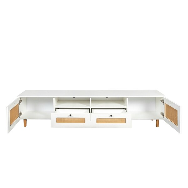 Wood Media Entertainment Center Console Table