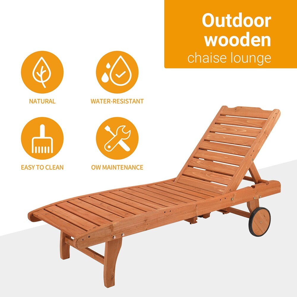 Outdoor Two Speed Adjustment Chaise Lounge with Wheels and Drawers