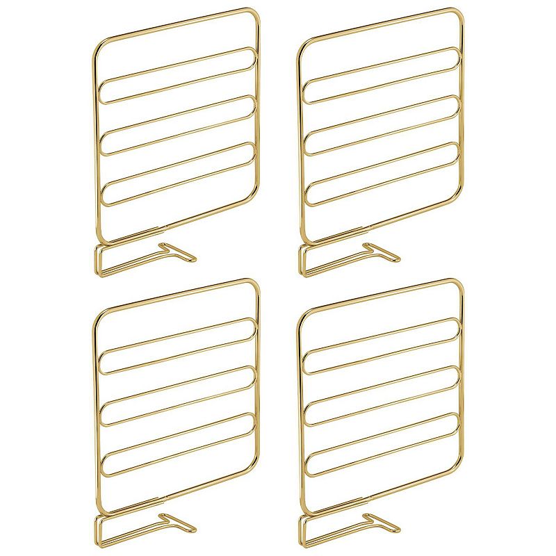 mDesign Versatile Metal Wire Closet Shelf Divider and Separator， 4 Pack