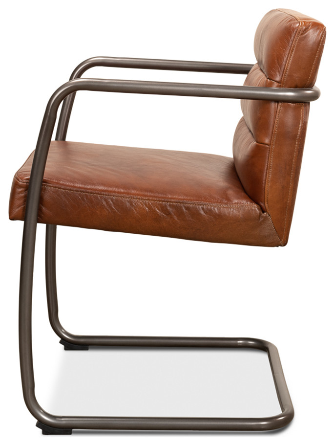 Industrial Leather Armchair   Industrial   Armchairs And Accent Chairs   by English Georgian America  Houzz