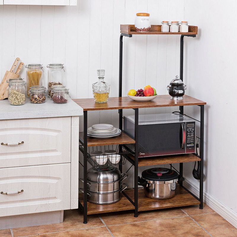 4 Tier Vintage Kitchen Baker's Rack Utility Microwave Stand