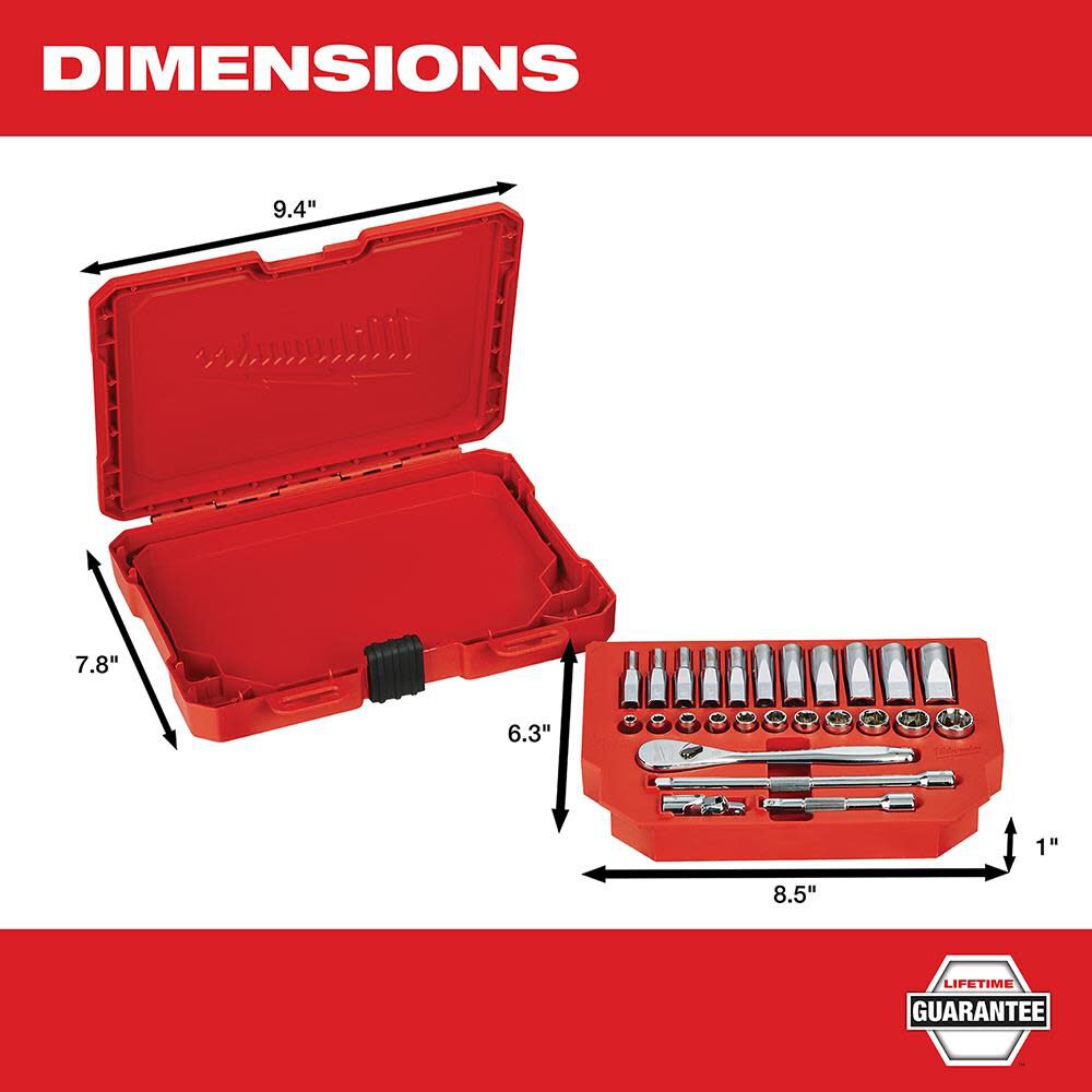 MW 1/4 in. Drive 26 pc. Ratchet and Socket Set - SAE 48-22-9404 from MW