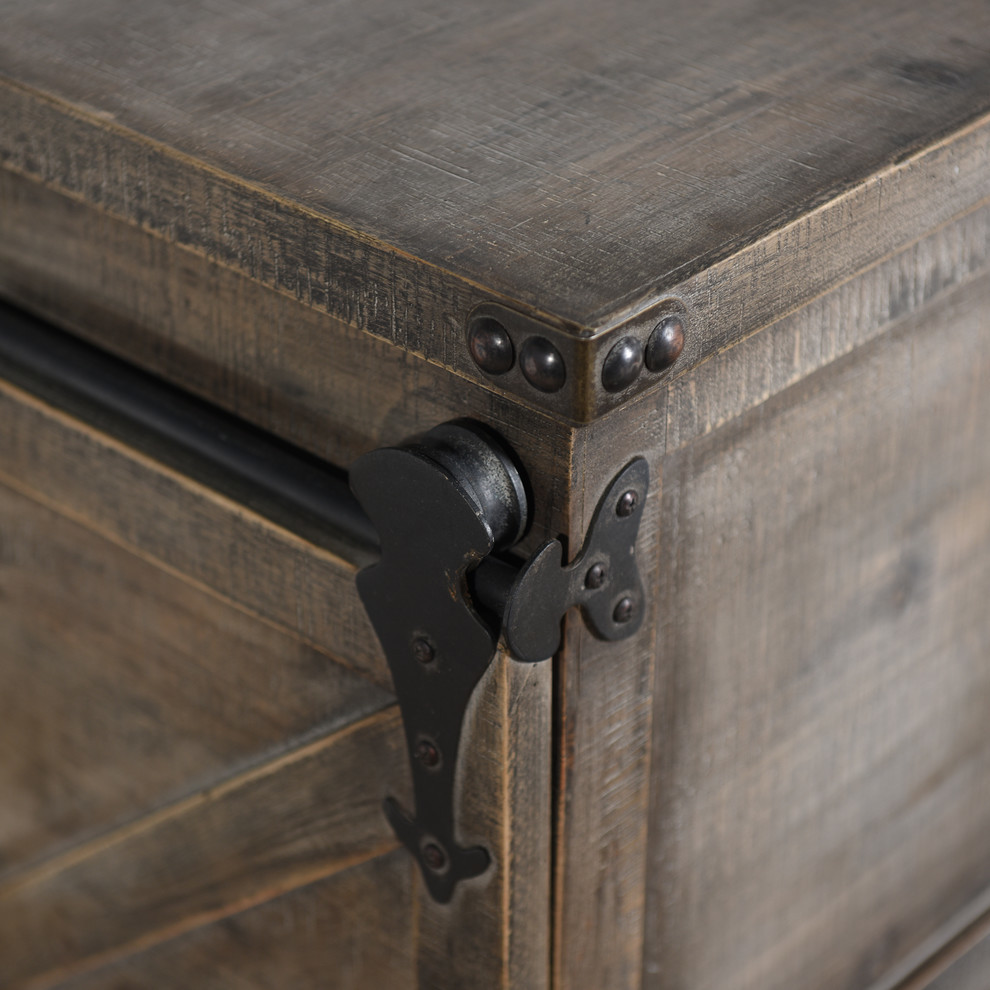 Presley 3 Drawer with Door Side Cabinet   Industrial   Accent Chests And Cabinets   by StyleCraft  Houzz