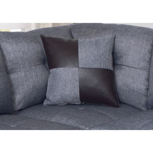 3 PC Sectional Sofa Set，Right -Facing Chaise with Free Storage Ottoman Gray