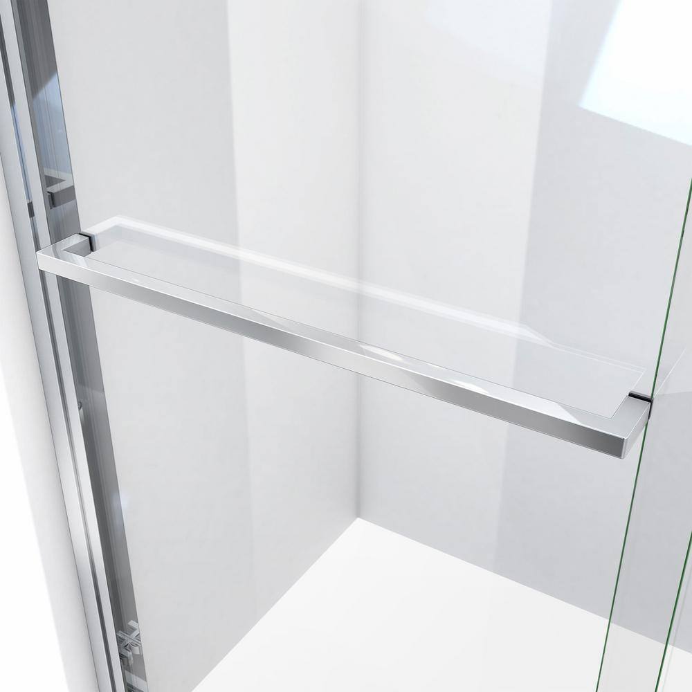 DreamLine Duet Plus 55- 59 in. W x 58 in. H Sliding Semi Frameless Tub Door in Chrome SHDR-1860580-01