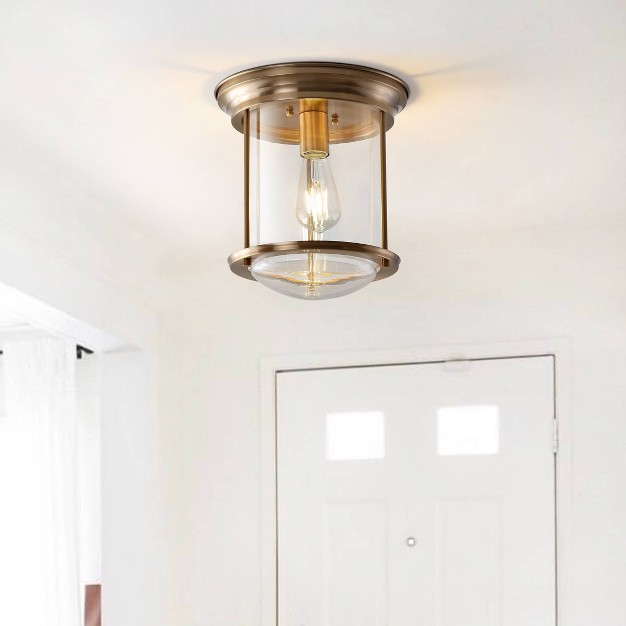 Metal glass Savannah Flush Mount includes Energy Efficient Light Bulb Jonathan Y