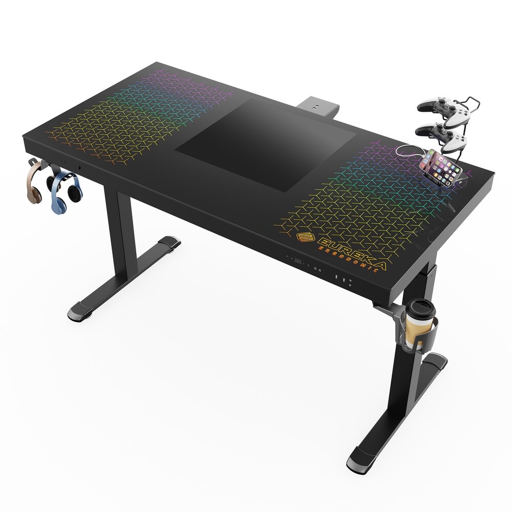 Eureka Ergonomic RGB Gaming Desk Built in PC Case  55\