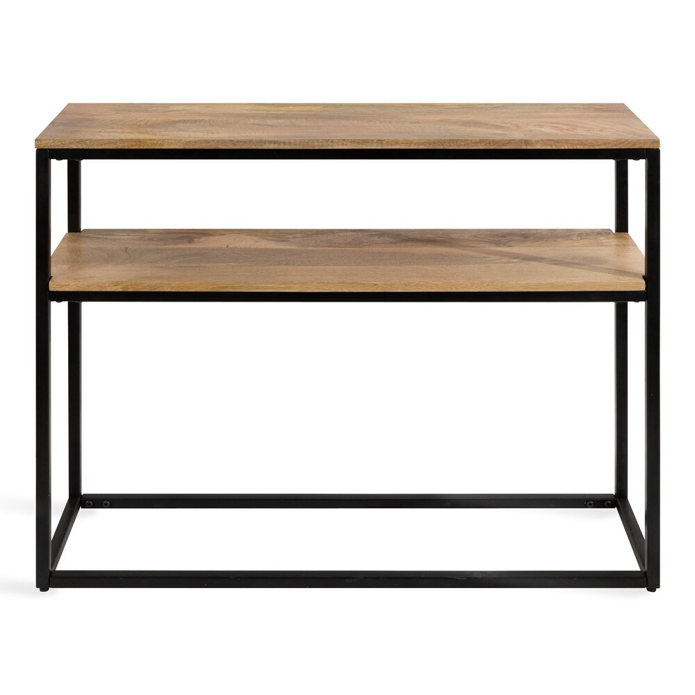 Kate and Laurel Quarles Wood and Metal Console Table   36x10x30