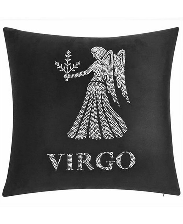 Edie@Home Velvet Beaded 'Virgo' Decorative Pillow， 18