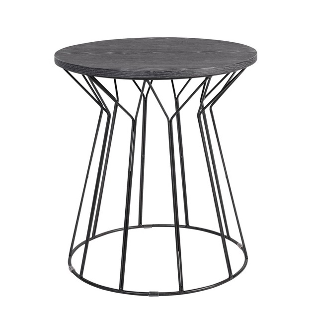 Fleur Side Table Noir Black Adore Decor