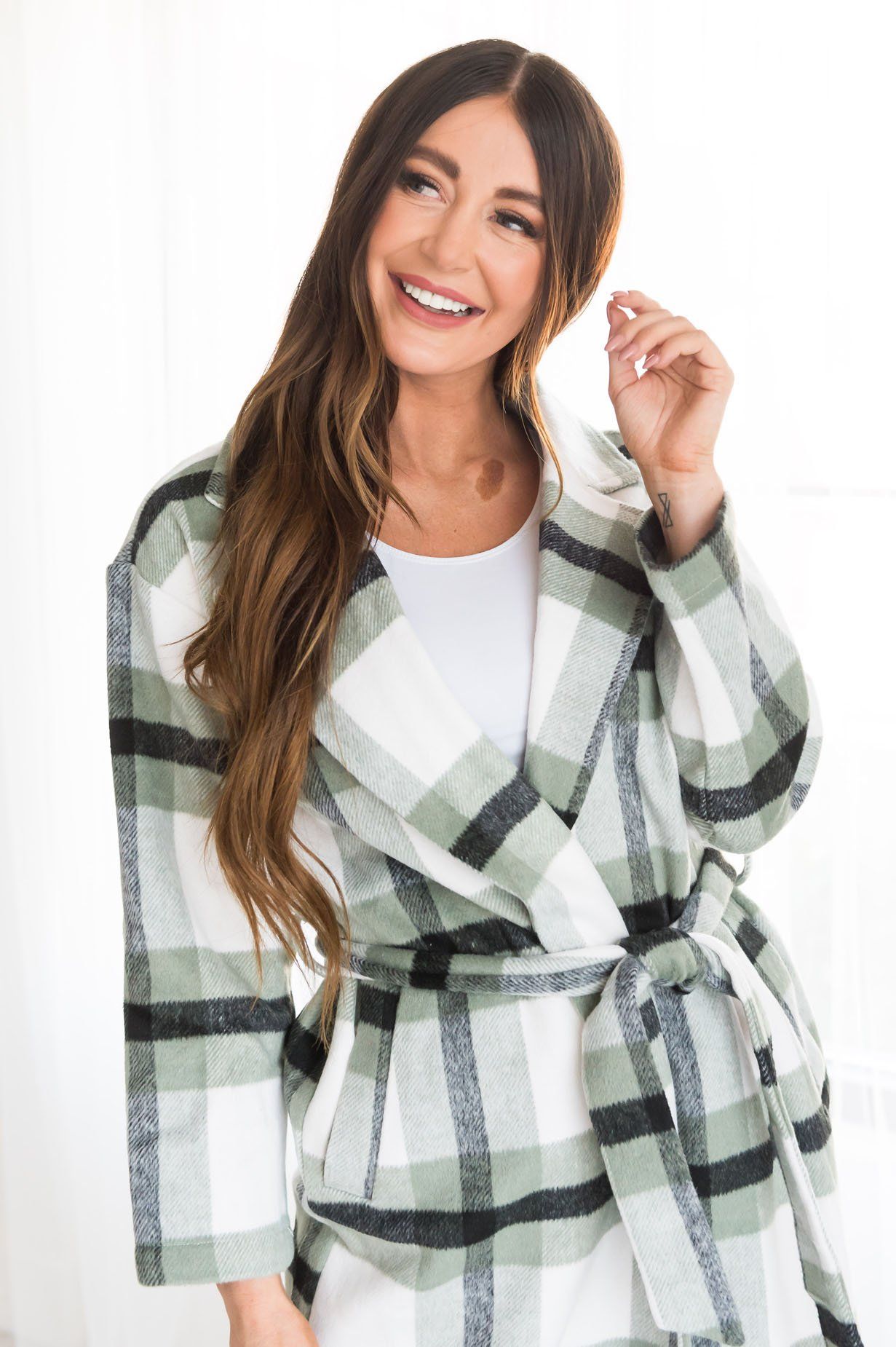 Pretty In Plaid Modest Coat