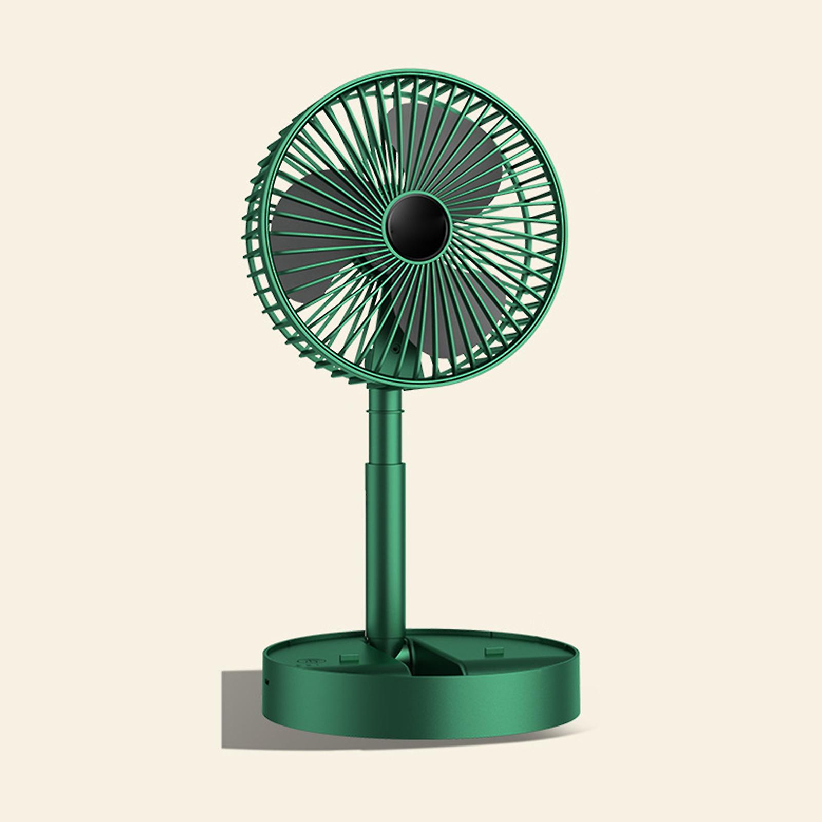 USB Small Fan Portable 1200mAh Lithium Battery Silent Desktop Fan for Home Office Green