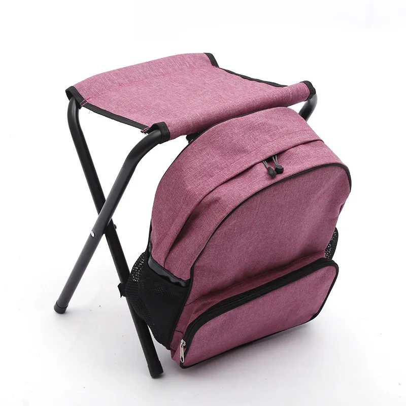 Portable Folding Camping Chairs Large Capacity Storage Package Outdoor Small Beach Chair with Storage Backrest