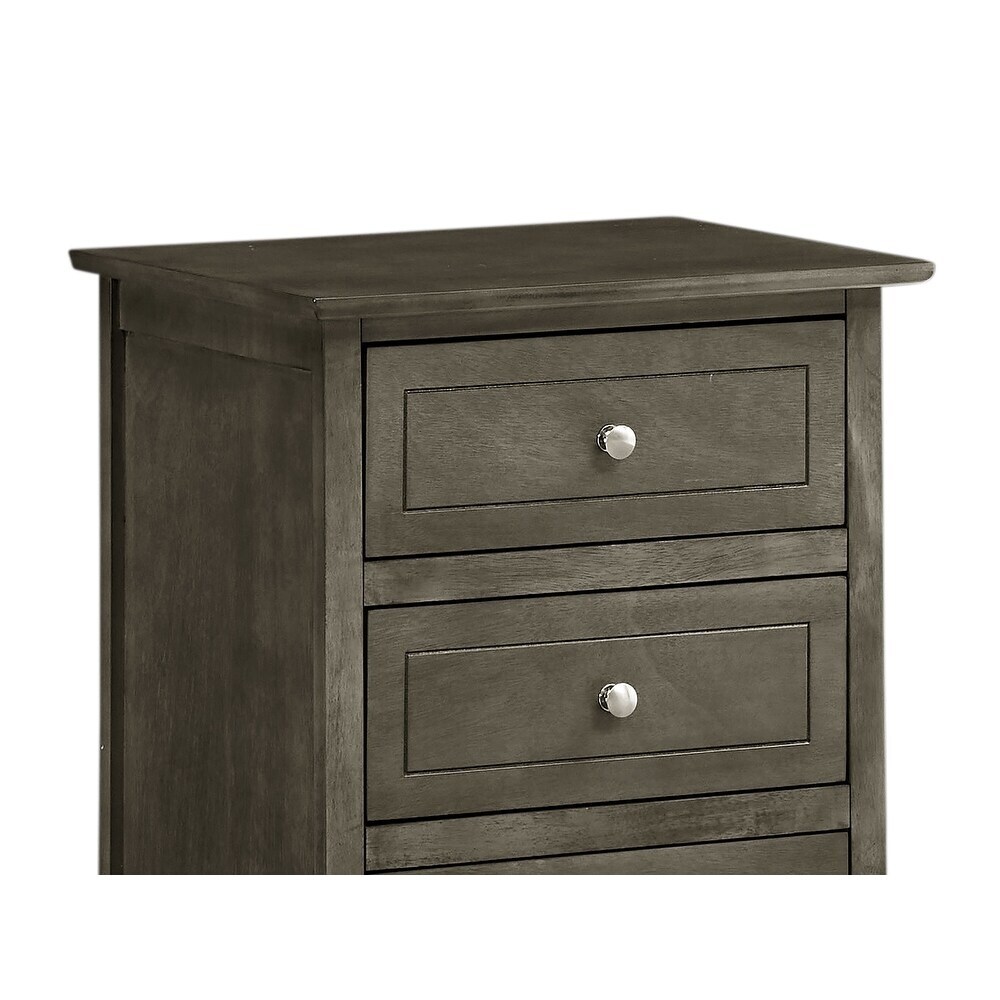 Daniel 3 drawer Transitional Wooden Nightstand  25\