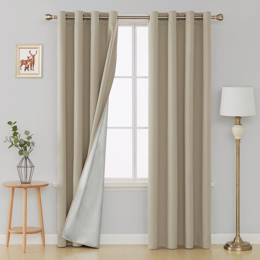 Deconovo Silver Coating Curtain Panel Pair(2 Panel)