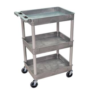 Luxor STC 24 in. Tub 3-Shelves Utility Cart STC111-G