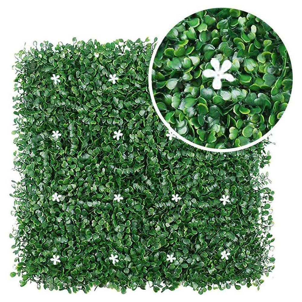 TIRAMISUBEST 20 in. x 20 in. Indoor/Outdoor Polyethylene Artificial Hedge Plant Privacy Screen Garden Fence Wall Decor D0XY102HSIPBV