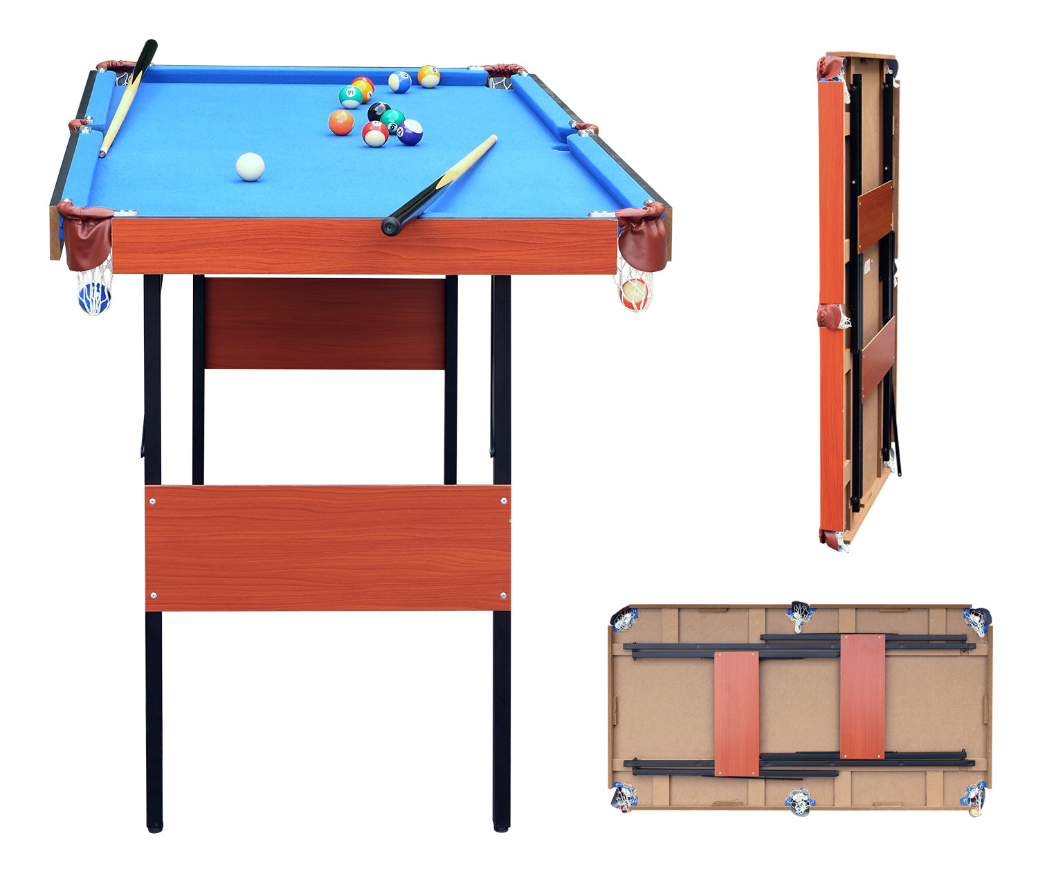 HLC 55 In. Folding Space Saver Pool Billiard Table