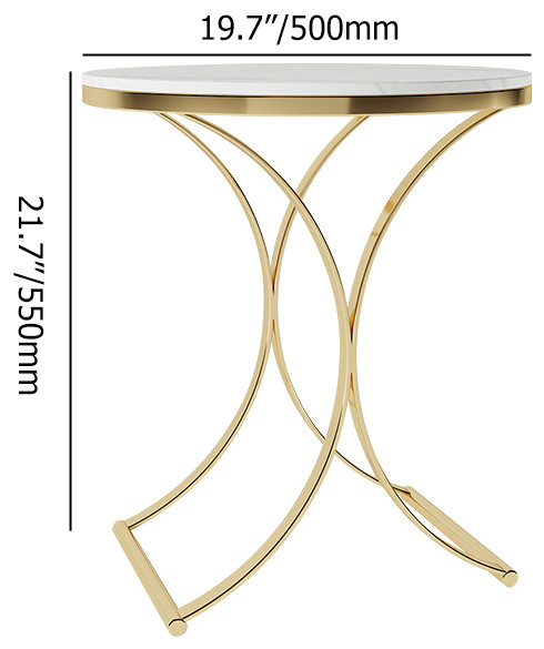 Modern Luxurious Round White Marble Stone Side Table X Base End Table   Contemporary   Side Tables And End Tables   by Homary International Limited  Houzz