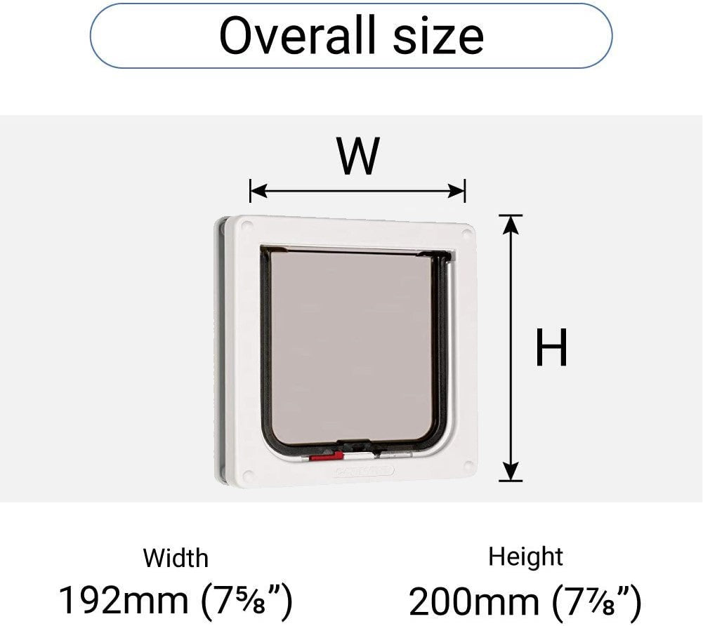 Cat Mate Lockable Cat Flap with Transparent Flap and Magnetic Catch-White