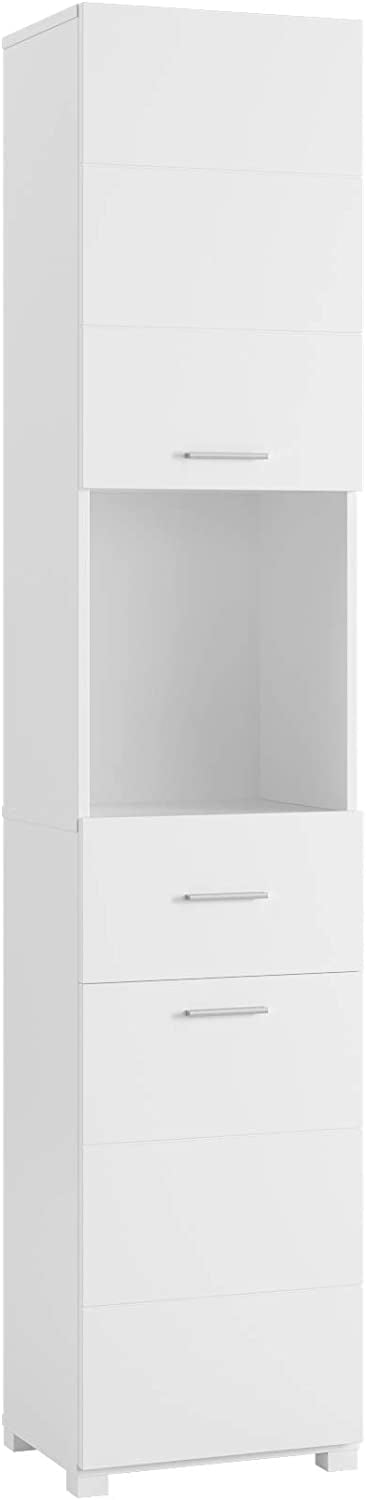 Homfa White Cabinet with Doors and Shelves, 71'' Floor Standing Wood Shelving Units for Bathroom