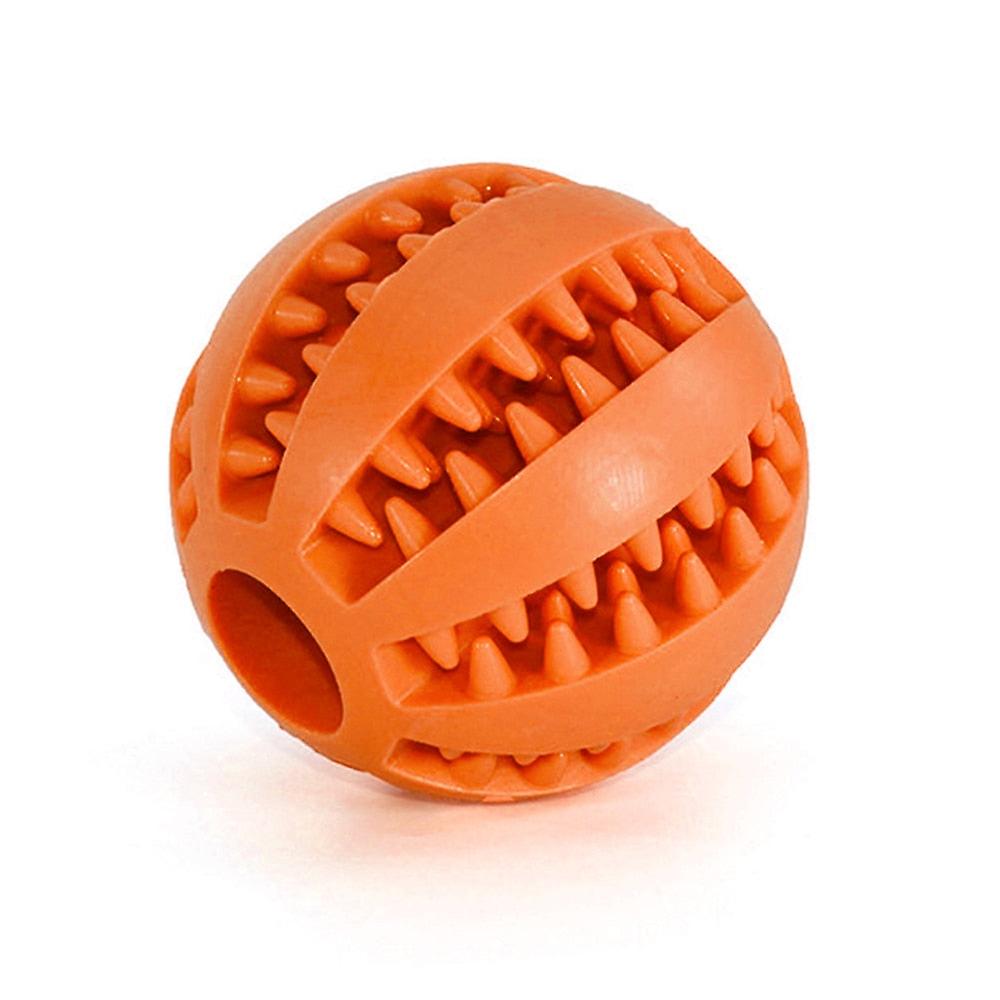 Interactive rubber dog food ball