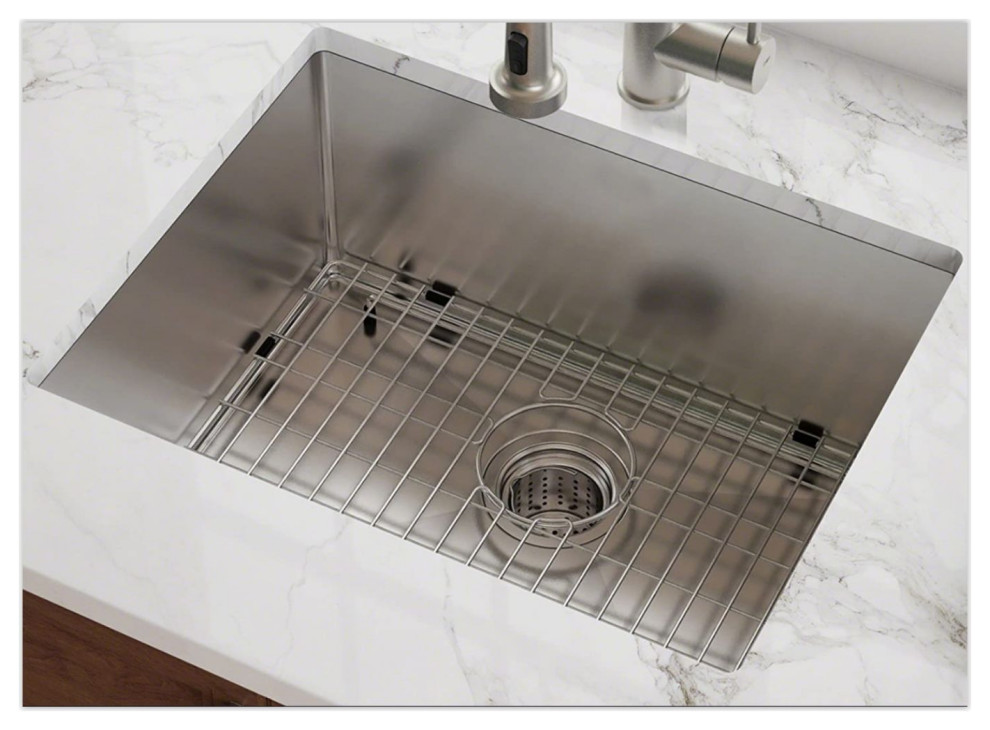 American Imagination 15 quotW Laundry Sink  Brushed Nickel   Utility Sinks   by Kolibri Decor  Houzz