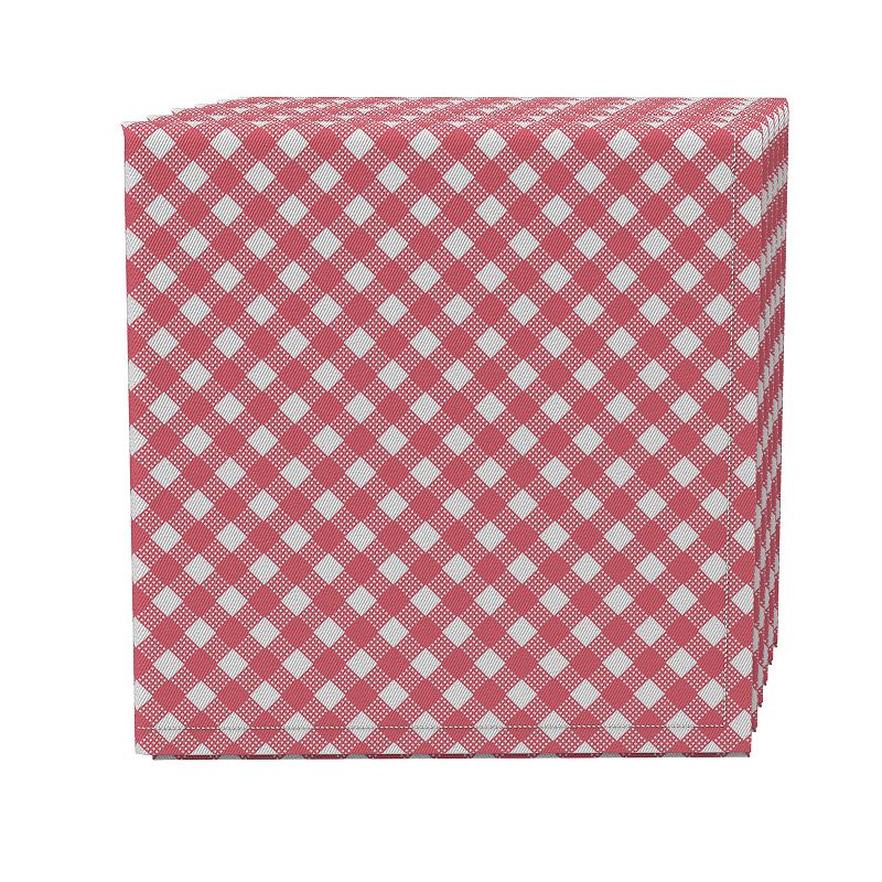 Napkin Set of 4， 100% Cotton， 20x20， Plaid 18