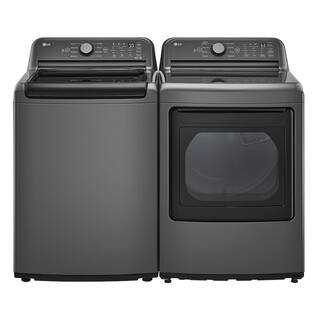 LG 7.3 cu. ft. Ultra Large High-Efficiency Vented Gas Dryer in Middle Black DLG7151M