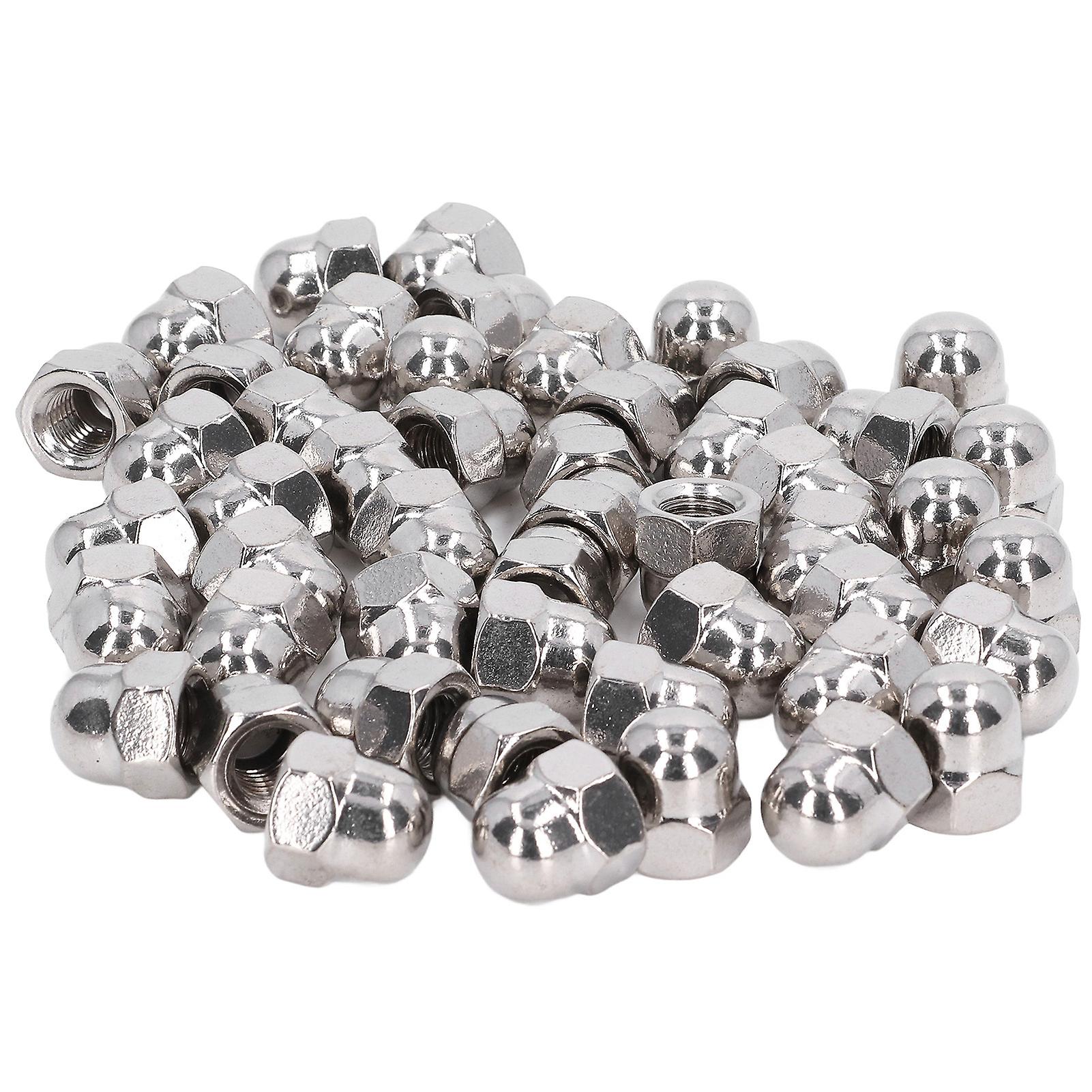 50pcs Cap Nut 304 Stainless Steel Fastener Accessory Set Kit For Maintenance Repairm6