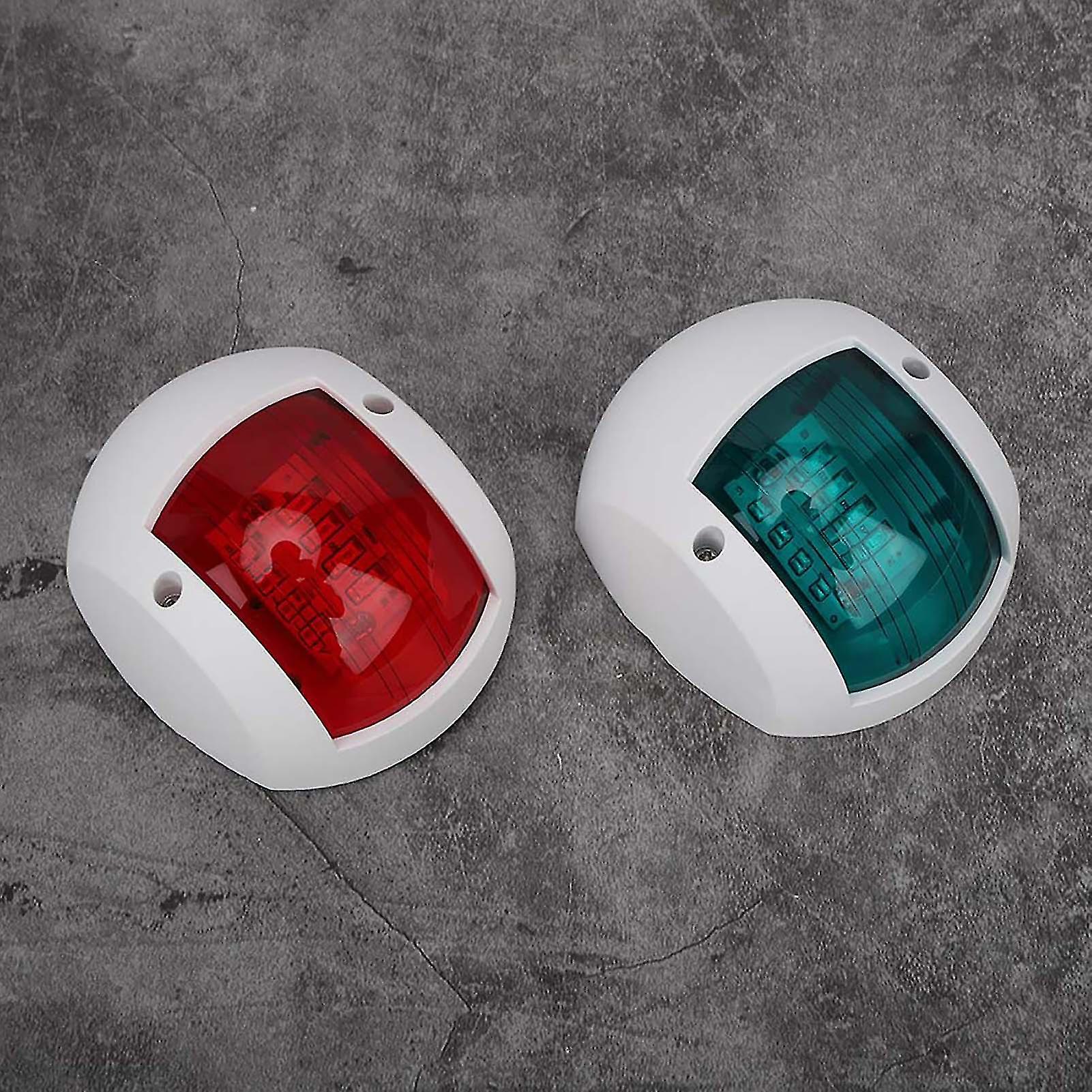 Born Pretty Pair Of Signal Lamp Spherical Red Green Led Waterproof Boat Navigation Light Dc12v-24v 3wwhite