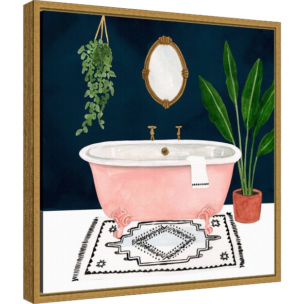 X 16 quot Boho Bath Ii By Victoria Borges Framed Canvas Wall Art Amanti Art