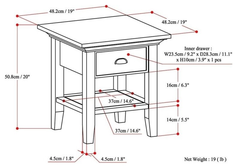 Atlin Designs End Table in Rustic Natural Aged Brown   Side Tables And End Tables   by Homesquare  Houzz