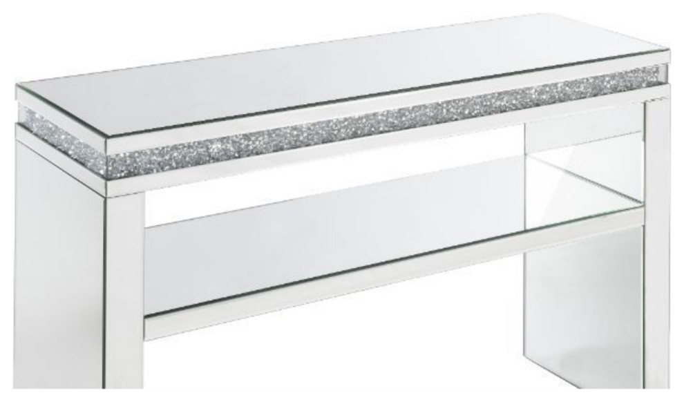 Ergode Sofa Table Mirrored and Faux Diamonds   Contemporary   Console Tables   by VirVentures  Houzz