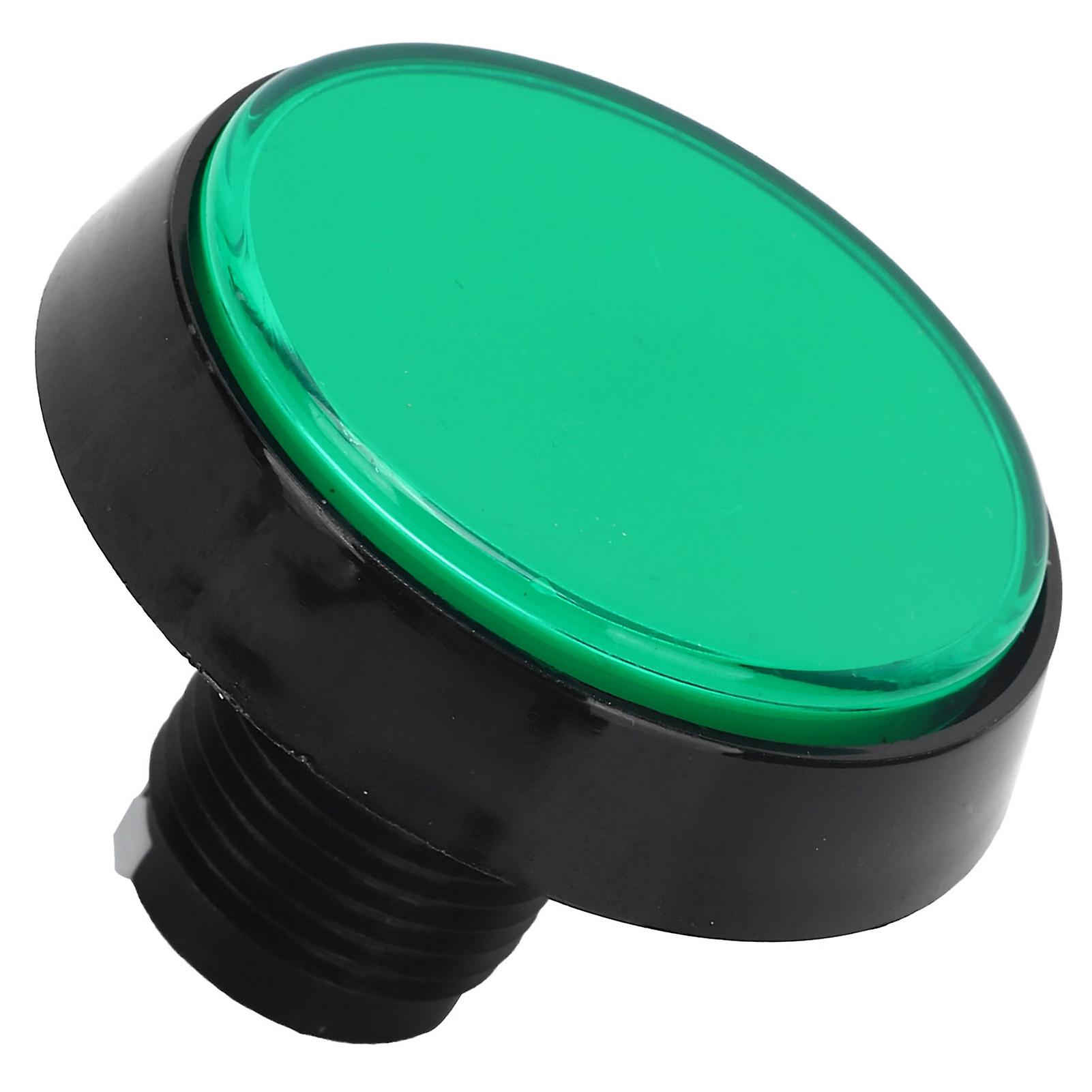 60mm Big Round Flat Button With Led Light 3foot Switch For Crane Machine Game Consolegreen