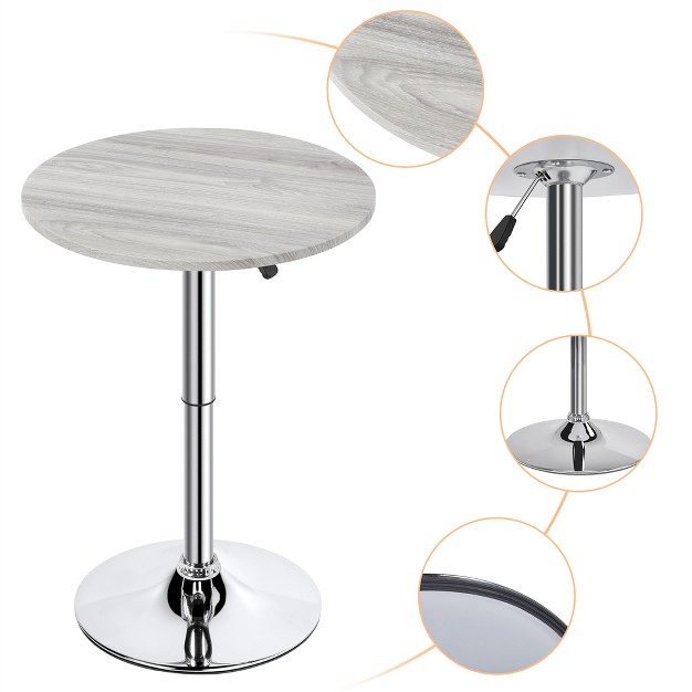 Yaheetech Adjustable Pub Round Table Counter Height Bistro Table W 360 Swivel Mdf Tabletop