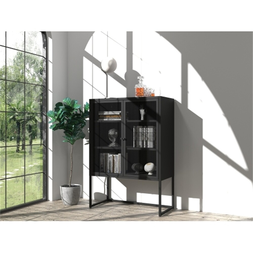 47.2 Inches High Metal Storage Cabinet with 2 Mesh Doors