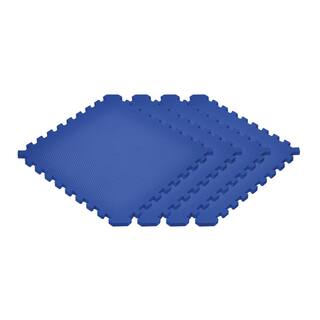 Norsk Blue 24 in. x 24 in. x 0.79 in. Foam Interlocking Reversible Mat (4-Pack) 240479