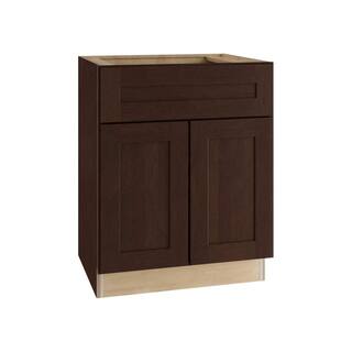 Home Decorators Collection Franklin Assembled 30 x 34.5 x 21 in. Plywood Shaker Vanity Sink Base Cabinet Soft Close in Stained Manganite VSB3021-FMG