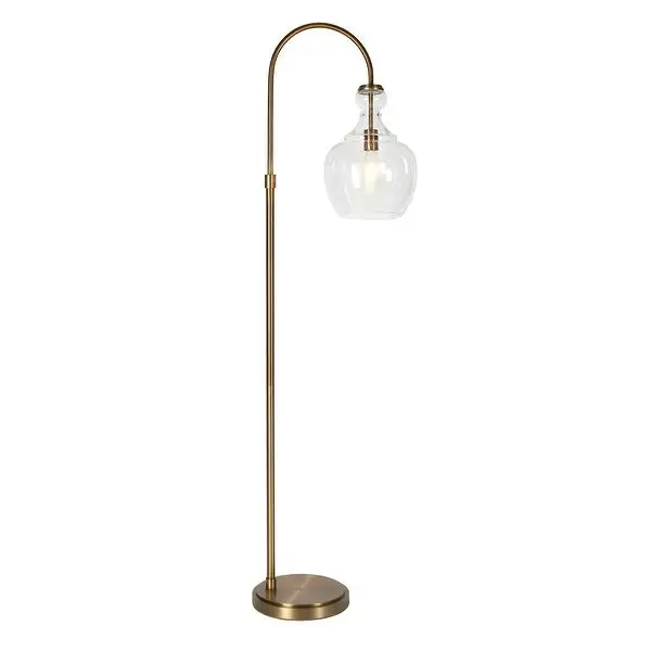 Verona Arc Floor Lamp with Glass Shade