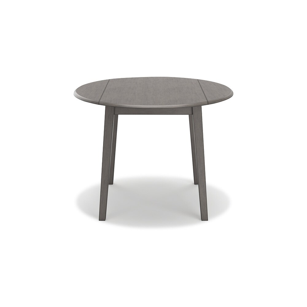 Signature Design by Ashley Shullden Gray Round Drop Leaf Dining Table   43\