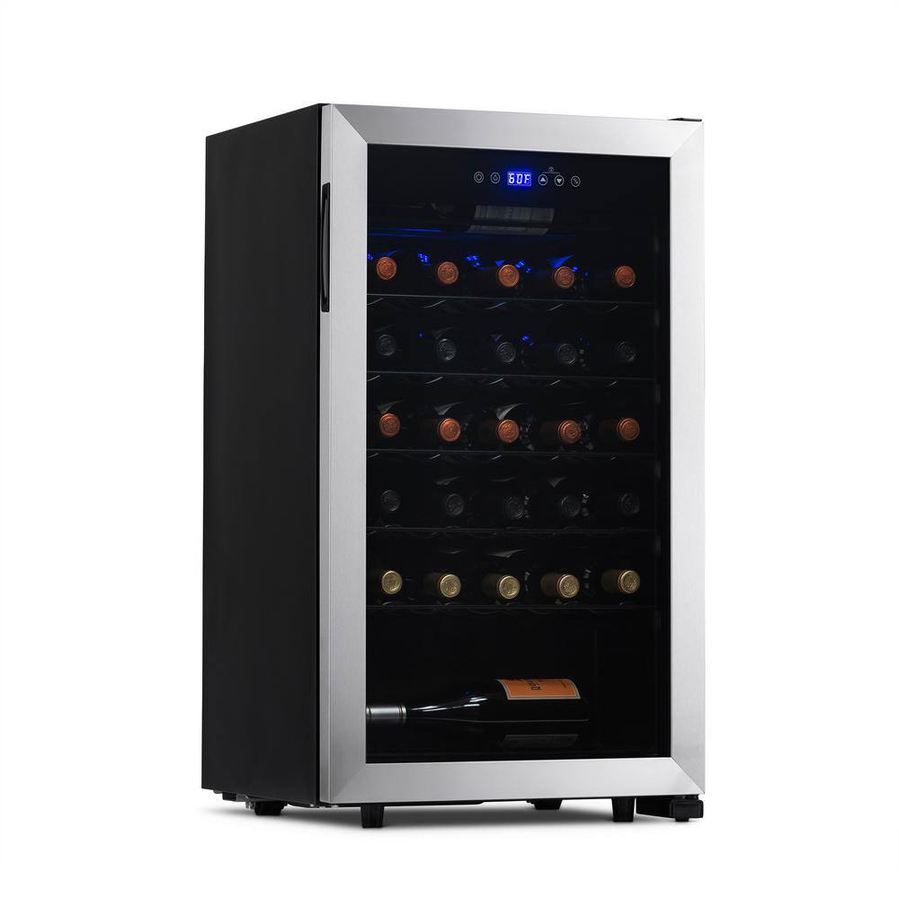 NewAir 19 in. 33-bottle Freestanding Compressor Wine Fridge NWC033SS01