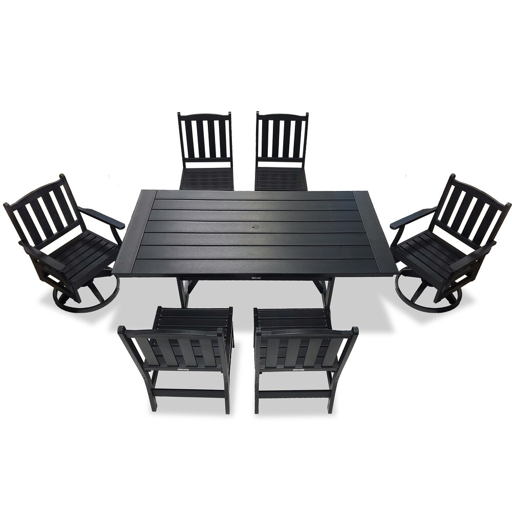 Tuscany HDPE Swivel Dining 7 Piece Set