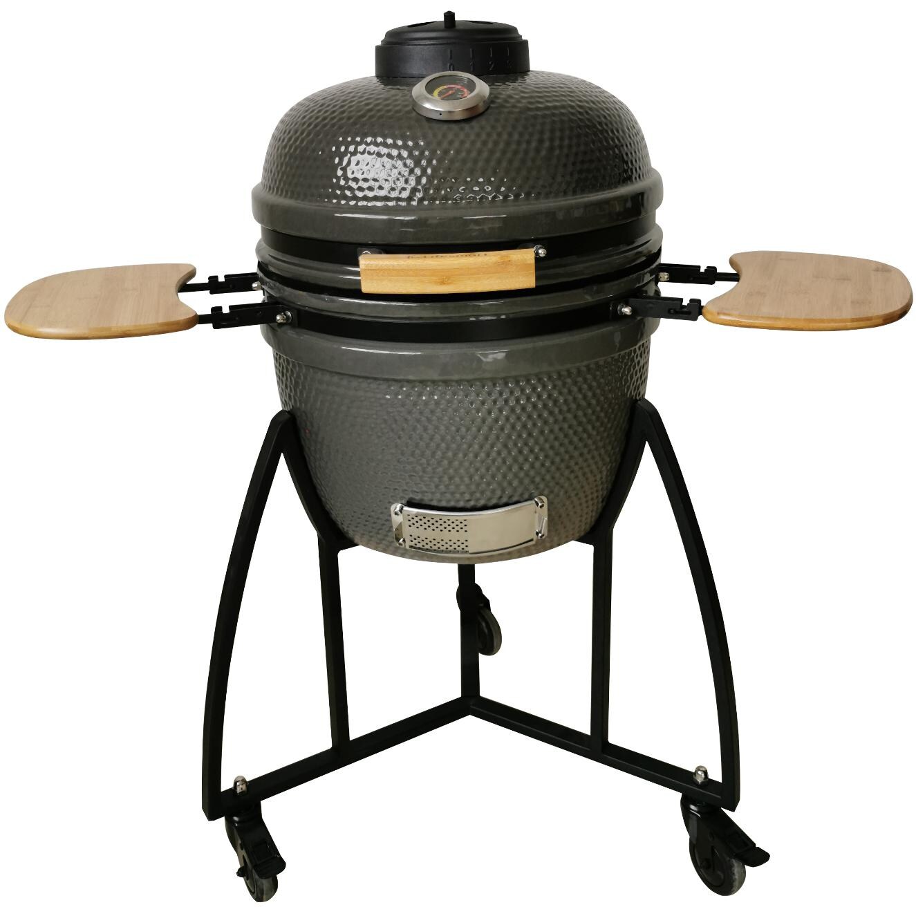 Lifesmart 18-Inch Ceramic Kamado Grill With 5-Piece Accessory Bundle