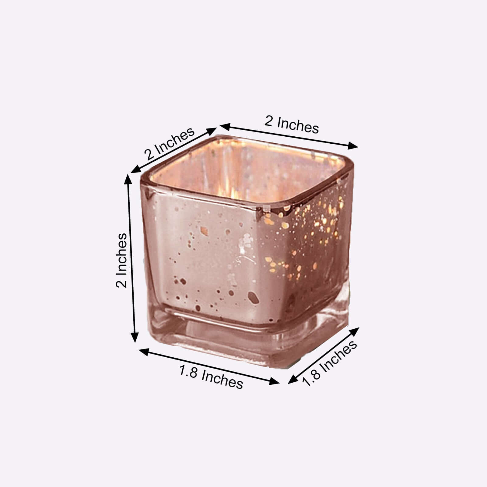 12 Pack Rose Gold Mercury Glass Candle Holders, Votive Glittered Tealight Holders 2