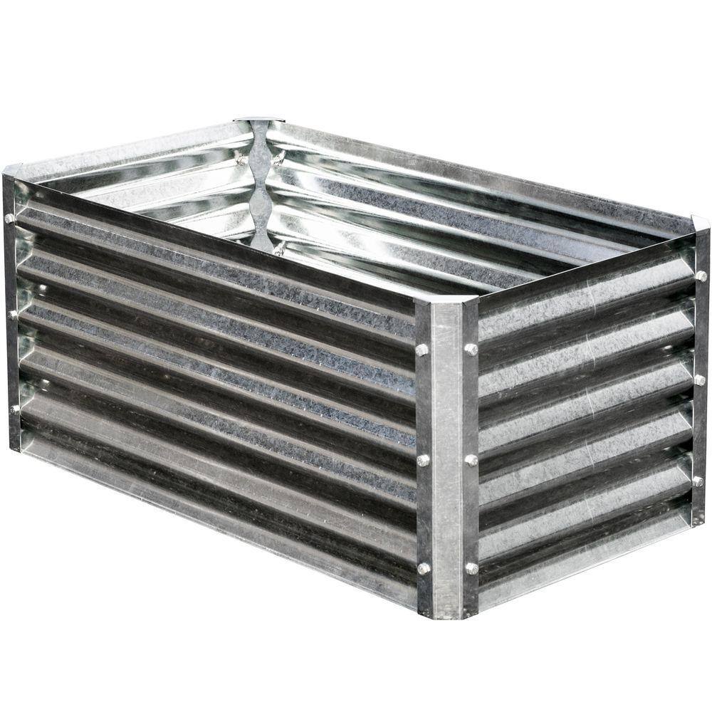 EarthMark Alto Series 22 in. x 40 in. x 17 in. Rectangle Galvanized Metal Raised Garden Bed MGB-H042