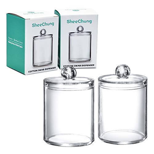 SheeChung 2 Piece Acrylic， Plastic Bathroom Apothecary Jar